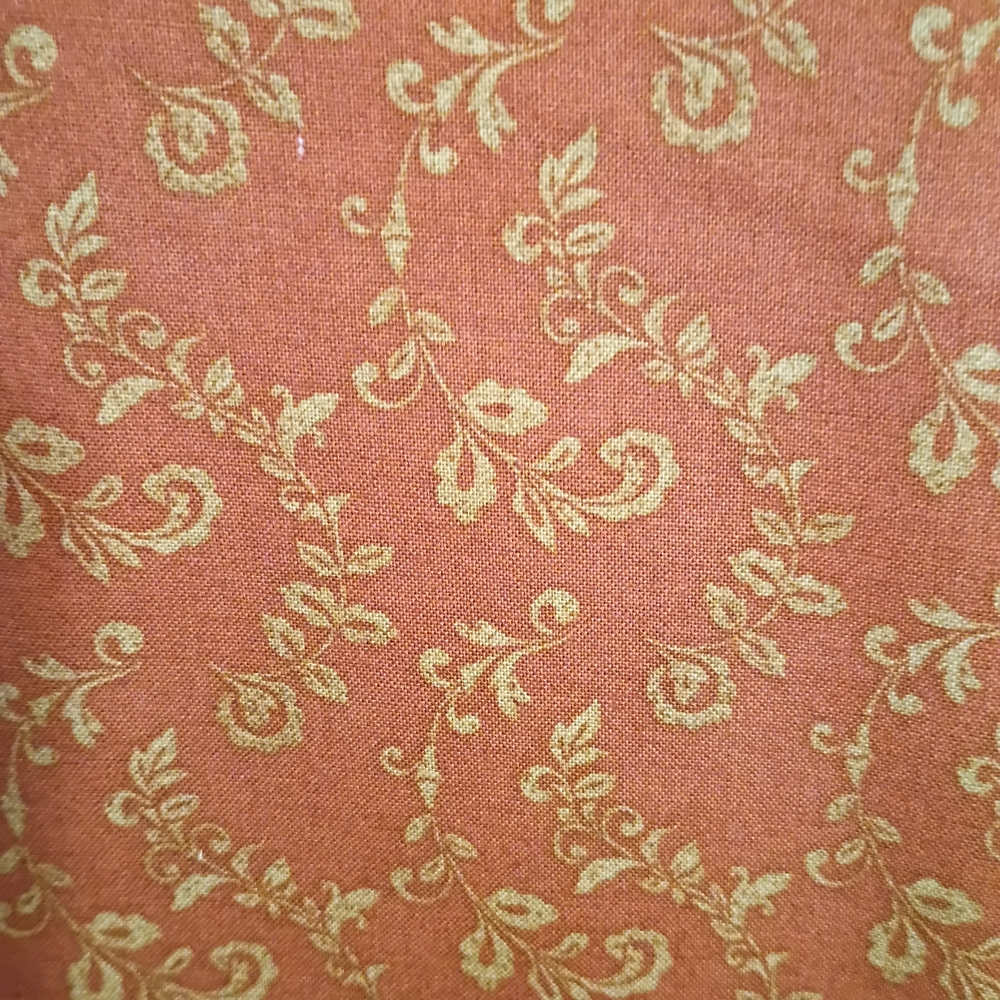 Coral Floral Print Fabric Panel